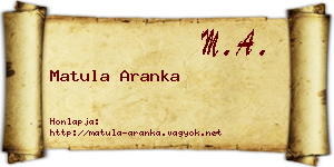Matula Aranka névjegykártya