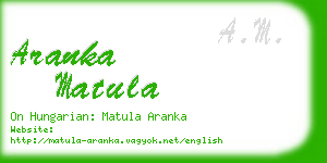 aranka matula business card
